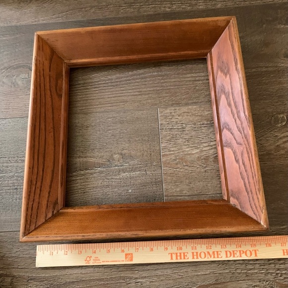 Vintage Mid. Century Oak Wood Frame 16/16” - Picture 12 of 14